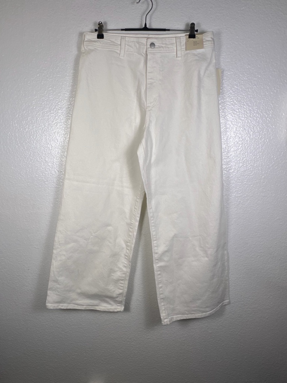 Universal Thread Women's High Rise Wide Leg White Denim Jeans Size 14
